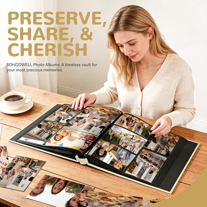 Photo Album 4x6 600 Pockets Photos, Large Capacity Leather Cover Photo Book | Slip-In Horizontal & Vertical Pockets Acid-Free Waterproof Picture Albums Great for Family Baby Wedding Holiday & Anniversary - Image 9