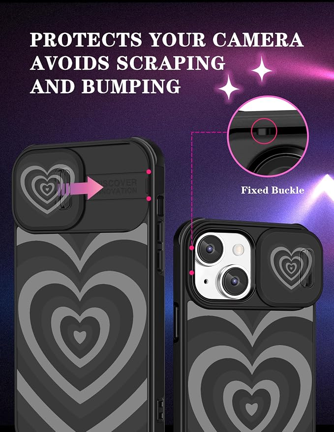 (2in1 for iPhone 12 Case Butterfly for Women Girly Pretty Phone Cover with Slide Camera Cover Protective Cute Color Rainbow Butterflies Design Cases for iPhone12 6.1'' - Image 3