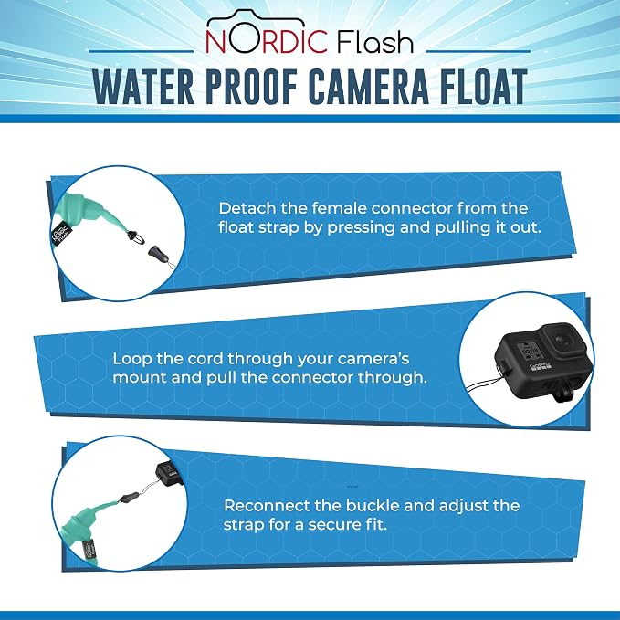 Nordic Flash Waterproof Phone & Camera Float Wrist Strap for Underwater | Waterproof Float Strap Compatible with GoPro Hero 13, Insta360 X4, DJI Action 5 Pro, iPhone, OM System TG-7 & Kodak WPZ2 - Image 5