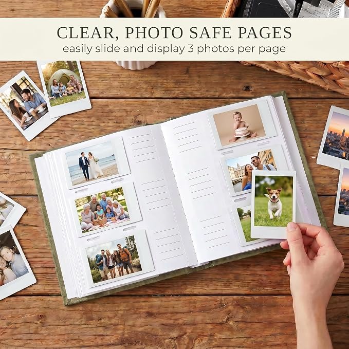 Beautiful Polaroid Photo Album for Instax Mini - Velvet Cover, 60 Pages | Holds Your Polaroid Pictures - Ideal Wedding Guest Book and Keepsake with Secure Elastic Band to Preserve Precious Memories - Image 9