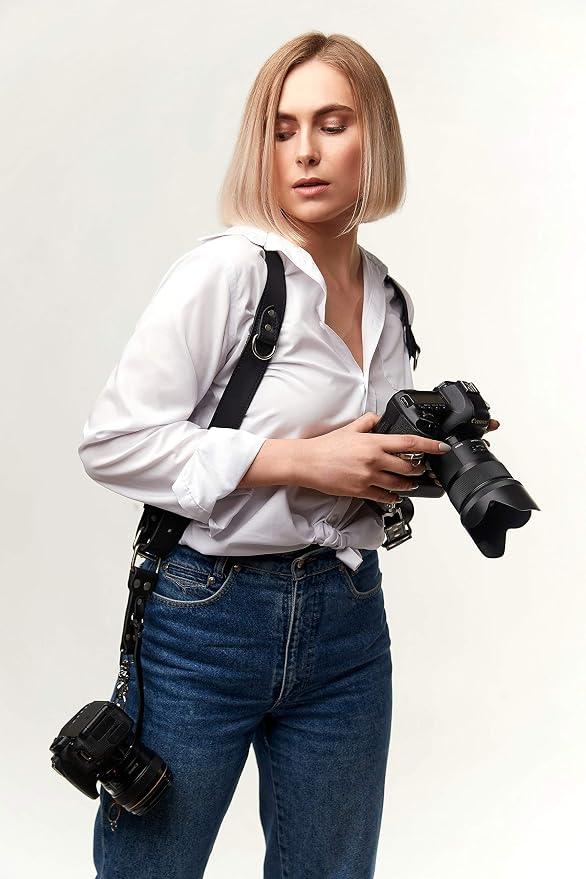 Dual Camera Harness Leather Camera Strap DSLR/SLR, All-Day Comfort - Image 7