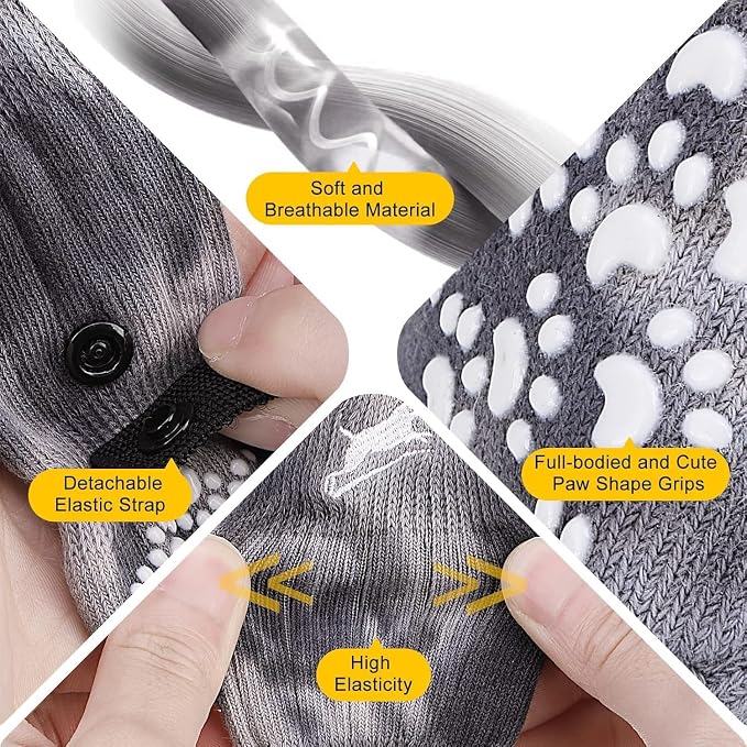 EXPAWLORER Anti Slip Dog Socks to Prevent Licking Paws, Dog Shoes for Hot Pavement, Dog Booties for Small Medium Large Senior Dogs, Traction Control Boots & Paw Protectors for Hardwood Floors - Image 6
