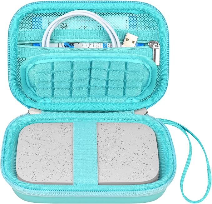 Canboc Hard Case for HP Sprocket Portable 2x3 Inch Instant Photo Printer | Zipper Mesh Pocket fits Photo Paper and Cable, Green by Canboc