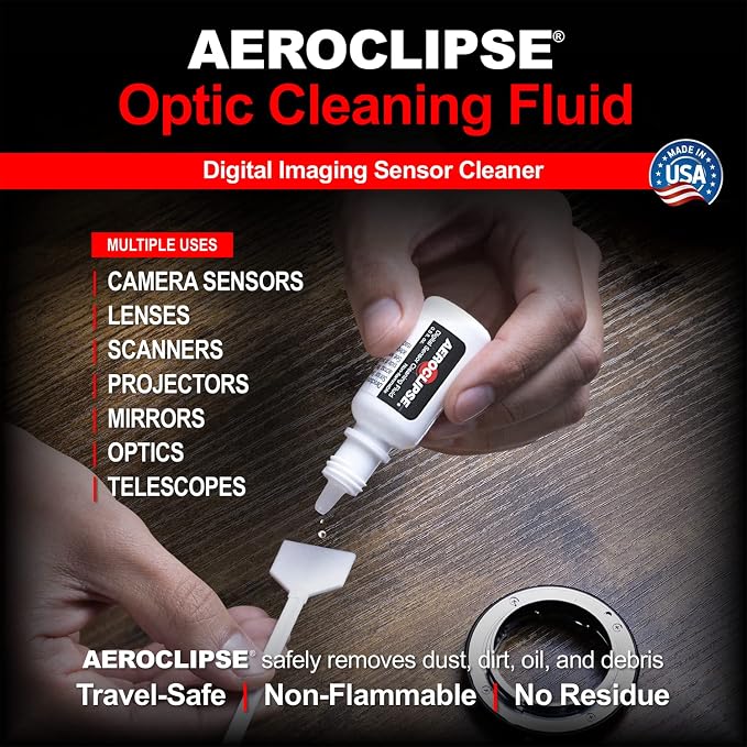 Aeroclipse Optic Cleaning Fluid and PEC-PAD Lint Free Wipes - Critical Optic Non-Flammable Cleaning Solution - Non-Abrisive Cleaning Wipes for Sensitive Glass - Cleaning Kit - Dropper Tip (15ml) 0.5oz - Image 3