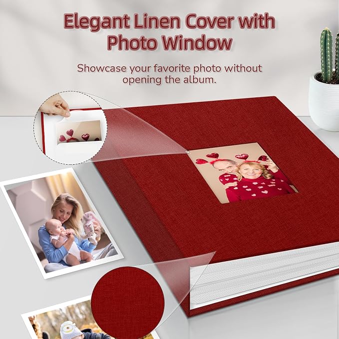 popotop Photo Album 4x6-200 Photos Photo Books with 200 Horizontal Pockets,Linen Cover Albums for Family Wedding Anniversary Baby Vacation Pictures - Image 2