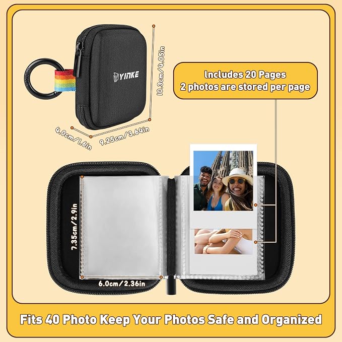 Pocket Photo Album for Polaroid Go Instant Mini Camera & Polaroid Go Film | Portable Travel Protective Case, Stores Up to 40 Photos, Compact Pocket Design - Image 3