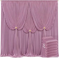 6 Panels Dusty Pink Backdrop Curtains for Wedding Party Wrinkle Free Backdrops Curtain Drapes Fabric Decorations Photo Back Drop Cloth for Baby Shower Photography Stage Reception 30ft(W) x 12ft(H) by Tao-GePartyDecorations
