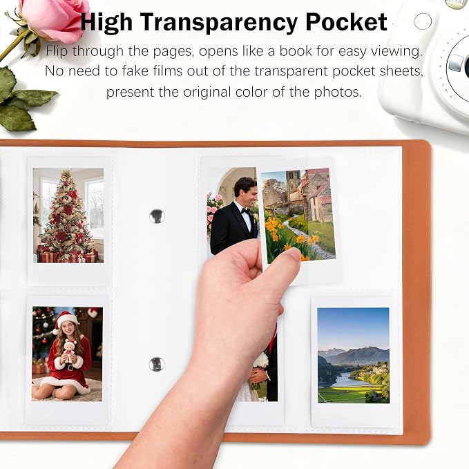 320 Pockets 2x3 Inch Photo Album for Polaroid & Instax Mini Pictures, Brown | PU Leather Cover, Gift Box Packaging, Acid-Free Pages, With Snap Closure, Securely Hold all Your Precious Instant Snapshots - Image 5