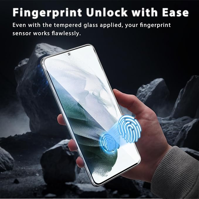 WILLONE 2+2 Pack for Samsung Galaxy S21 Plus Screen Protector | Camera Lens Protector, Case Friendly Tempered Glass Film, Fingerprint Unlock, HD Clear, Phone Case Fit - Image 2