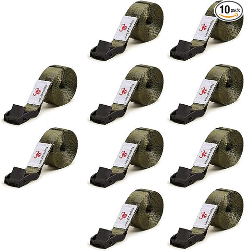1" x 6.6' Trail Cam Strap,1800 lbs Heavy-Duty Trail Camera Straps, Game Cam Mounting,Tree Belts,Durable Nylon Fiber,Long-Lasting Alloy Buckle (Army Green 10Pcs) by WildAres