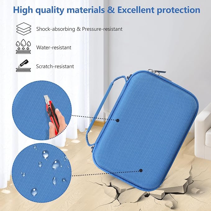 Hard Travel Case for Sony ZV-1F / ZV-1 / ZV-1 II Digital Camera, Protective Cases Bag Fits Vlogger Accessory Kit Tripod, Microphone, LED Video Light, Extra Zipper Pocket fit Battery Pack, Blue - Image 4