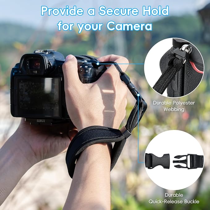 Quick Release Soft Neoprene Camera Hand Grip Strap for Sony RX10 V A7C II R | Camera Wrist Strap for Sony RX10V A7RV A7IV A6700 EOS R5 R6 R7 R8 T8i T7 T7i 90D X Half X100VI XT5 XT30II Z8 Z6 Z7 II Z5 Zfc - Image 3