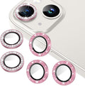 AGVEE 3+3 6 Pack for iPhone 14/14 Plus Camera Lens Protector Cover | Individual Bling Diamond & Bling Glitter Sparkle Cute Gem Metal Ring, 9H Tempered HD Glass by AGVEE