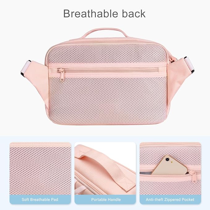 MOSISO Camera Shoulder Bag Camera Case Crossbody Sling Purse, Pink | DSLR/SLR/Mirrorless Compact Padded Photography Handbag with Rain Cover Compatible with Canon/Nikon/Sony Cameras and Lenses - Image 8