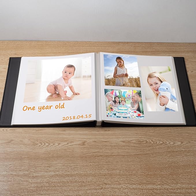Large Photo Album Self Adhesive Scrapbook Album for 4×6 5×7 8×10 Pictures DIY Magnetic Linen Cover Album 40 Pages for Family Wedding Gifts with Metal Pen and Plastic - Image 3