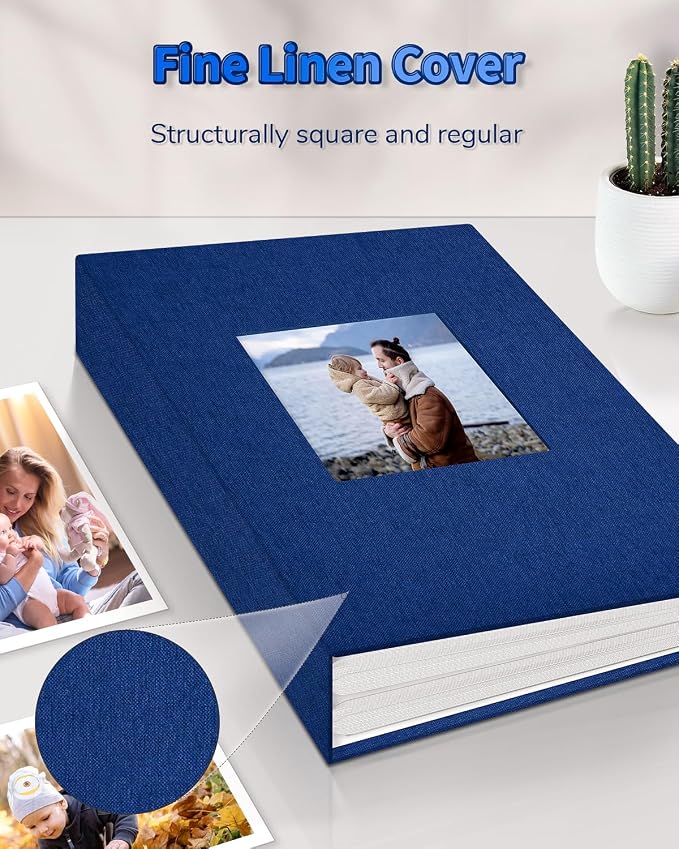 Artfeel Photo Album 4x6 with 100 Pockets,Slip-in Picture Albums,Linen Cover Memory Book with Front Window,White Page Vertical Photo Book for Wedding,Family,Anniversare,Baby,Vacation - Image 6