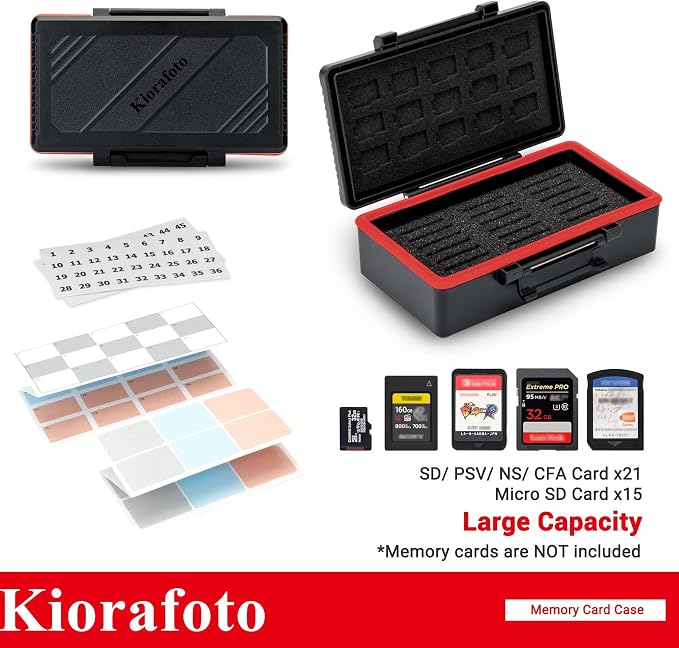 36 Slots SD TF Memory Card Case Holder,Water-Resistant & Vertical Style | Anti-Shock,Memory Card Holder for 21 SD SDHC SDXC/CFexpress Type-A/Switch Game Cards & 15 Micro SD TF MSD Cards Storage - Image 2