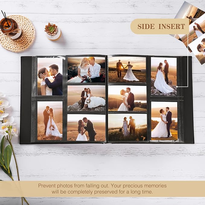 potricher Large Photo Album 4x6 1000 Photos, Leather Cover, Teal | Large Capacity Picture Albums with 1000 Horizontal and Vertical Pockets, Photo Book for Family, Wedding, Anniversary, Baby - Image 3