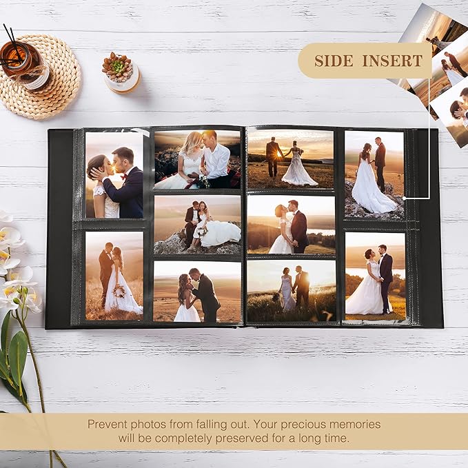 potricher Large Photo Album 4x6 600 Photos, Leather Cover, White | Large Capacity Picture Albums with 600 Horizontal and Vertical Pockets, Photo Book for Family, Wedding, Anniversary, Baby - Image 3