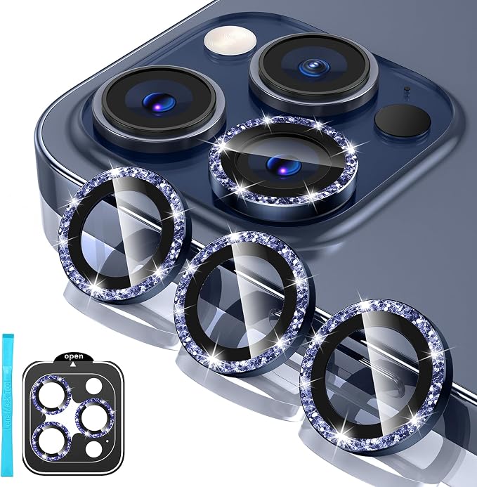Tensea Camera Lens Protector Compatible for iPhone 17 Pro Max/17 Pro/15 Pro Max/15 Pro/16 Pro Max/16 Pro/14 Pro Max/14 Pro, Metal Tempered Glass Cover Camera Screen Protector Accessories,Case Friendly by Tensea