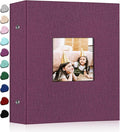 Ejblfe Photo Album 4x6,Linen Cover Slide-in Photo Album Book Can Holds 600 4x6 Photos with 60 Black Sheets for Family,Wedding,Baby and Holiday Pictures (Dark purple) by EJBLFEPremiumPhotoAlbums