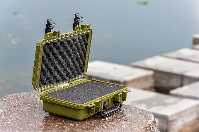 MEIJIA Portable All Weather Waterproof Protective Hard Case, Small Camera Case,Dry Case with Customizable Foam,Fit Use of Drones, Camera,Equipments, 11.65 ”x8.35”x3.78” - Image 4