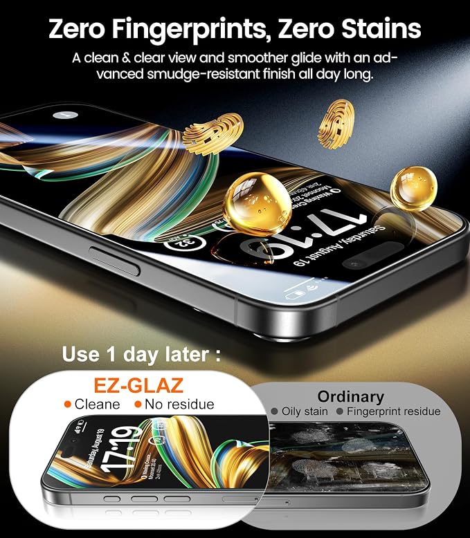 EZ-GLAZ-4 Pack for iPhone 16 Plus / 15 Plus Screen Protector (6.7") | HD Clear,12FT Military Grade Shatterproof, TOP 9H+ Tempered Glass Film with Flawless Fit Box, Scratch Resistant - Image 7
