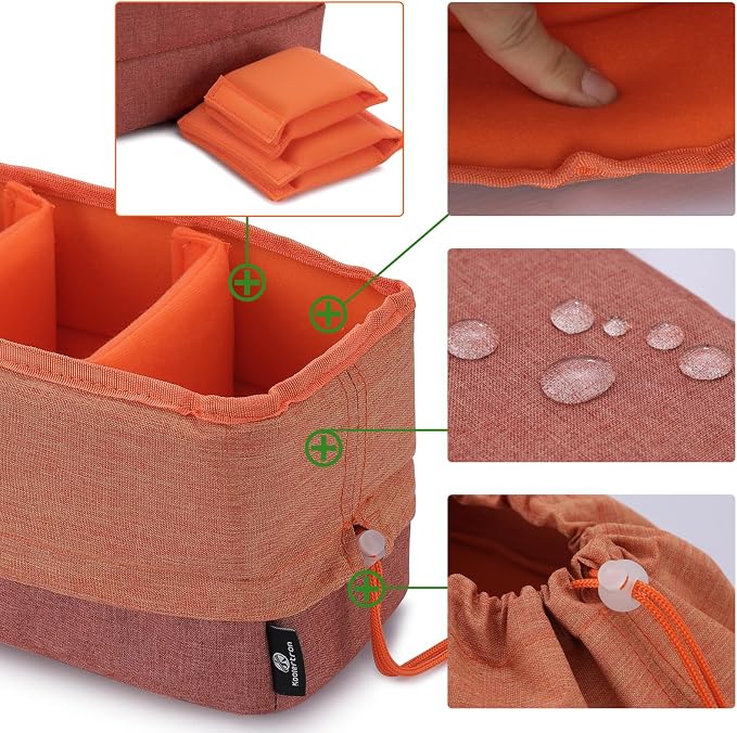 Koolertron Waterproof DSLR Camera Bag with Removable Insert, Adjustable Compartments, Fits in Camera Bags - Protective Case for DSLR/SLR Cameras & Accessories - Image 5