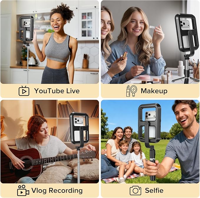 Selfie Ring Light with 54" Tripod Stand, Selfie Light for iPhone | Selfie Light with Extendable Tripod Stand with Phone Holder & Wireless Remote for iPhone & Android,YouTube, Makeup,TIKTok - Image 7