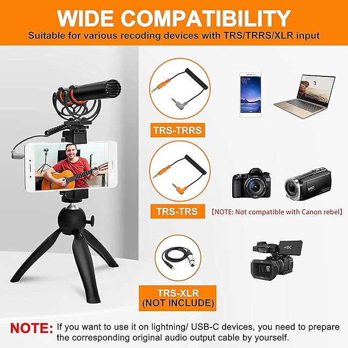 COMICA VM20 Shotgun Microphone for Camera, Super-Cardioid Camera Microphone with Rycote Shockmount, Windscreen, Wind Muff, OLED Power Display, Video Mic for Smartphones, DSLR Cameras, Camcorders - Image 3