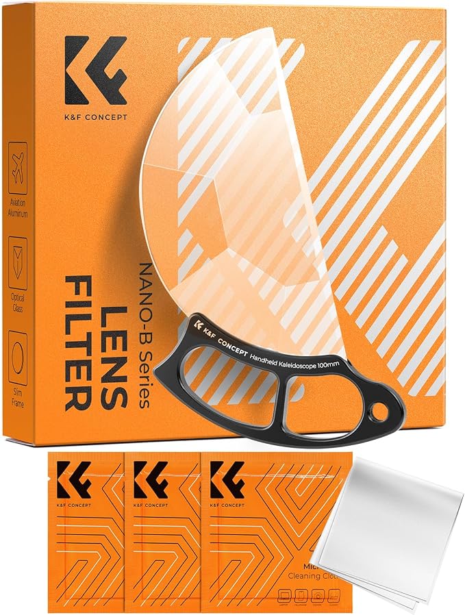 K&F CONCEPT 100mm Handheld Subtle Kaleidoscope Filter | Special Effects Optical Glass Prism Filter for Camera Lens Nano-B Series FE111 by KFCONCEPT