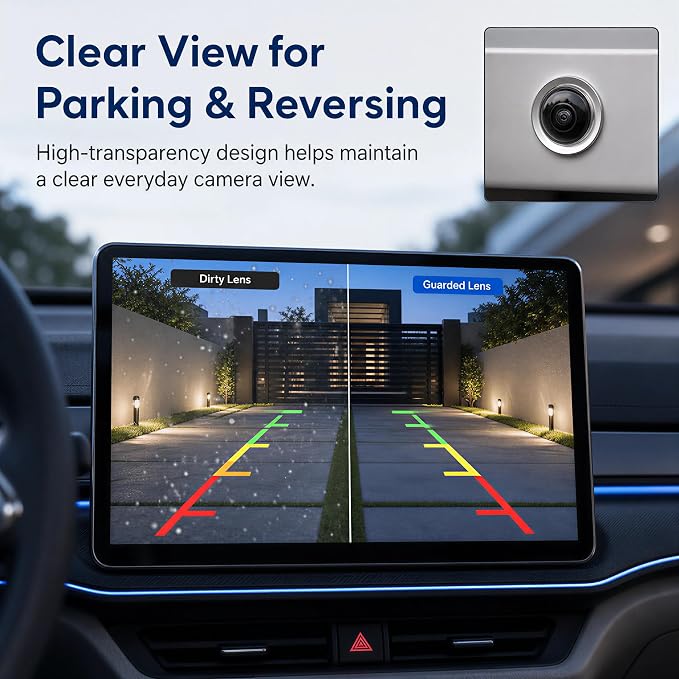2Pcs Car Camera Lens Protector, Clear Backup Camera Cover and Lens Guard | For compatible front, rear, side and 360-degree cameras; helps shield exposed lenses from rain spots, dust, grit and scrapes - Image 5