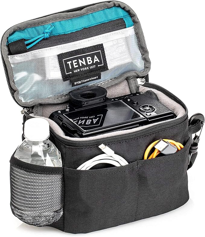 Tenba BYOB 7 Camera Insert - Turns any bag into a camera bag for DSLR and Mirrorless cameras and lenses – Black (636-626) | 300D herringbone polyester with YKK zippers and D-rings for mirrorless cameras, lenses and accessories - Image 4