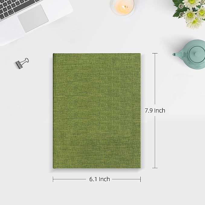 Mublalbum 2 Pack Small 5x7 Photo Album, 52 Pockets, Linen Cover,Green | Linen Cover, Portable Mini Picture Book, Holds 52 Vertical Pockets for Artwork Postcards, Picture Storage - Image 2