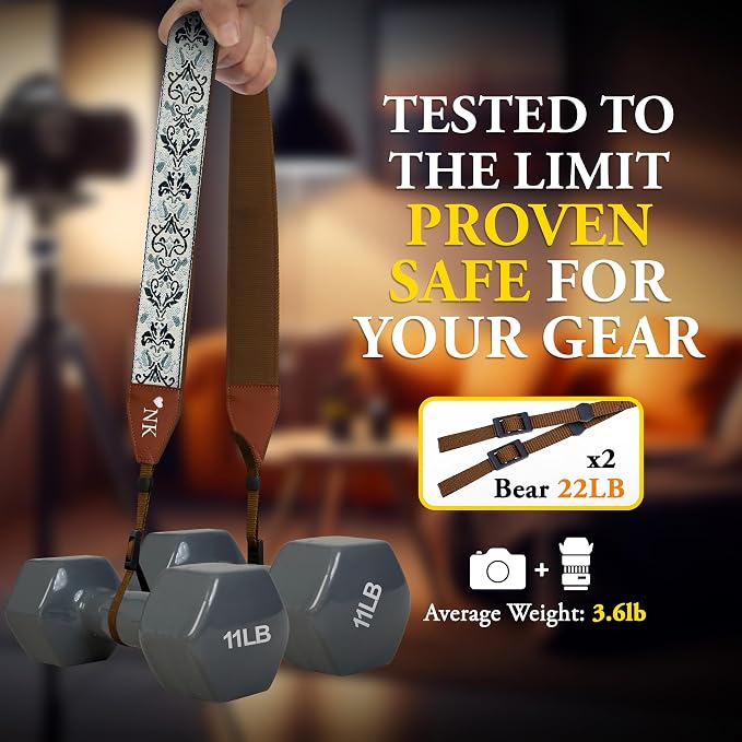 Art Tribute Custom Retro White Camera Strap - Add Your Text and We Make It Especially For You Get Your Own Personalized Gift Camera Strap, No Shipping Cost! - Image 5