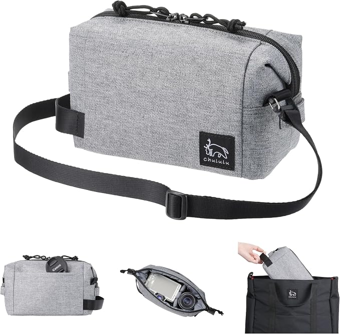 ハクバ Hakuba (Amazon.co.jp Exclusive) HAKUBA Camera Bag, Chululu Renew, Inner Pouch, Medium Size, Heather Gray, Recycled Material, Sustainable Inner Bag, Camera Case, Handle Included, Shoulder Strap by HAKUBA