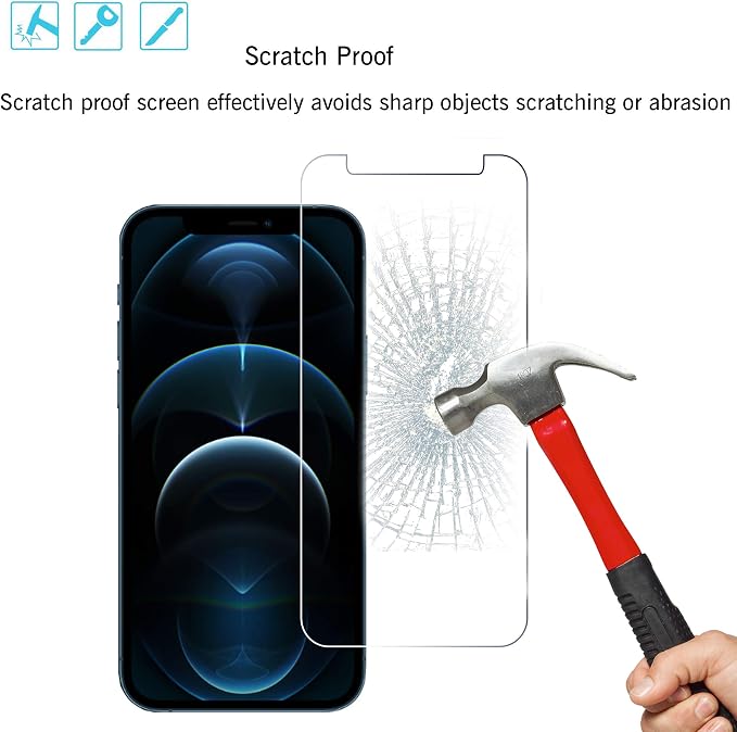 Ailun 3 Pack Screen Protector for iPhone 12 Pro Max, Tempered Glass | 6.7 Inch, Case Friendly - Image 3