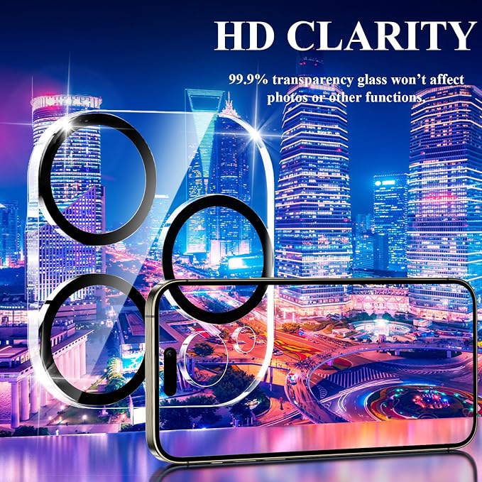 YWXTW [5 Pack Designed for iPhone 16 Pro Max Camera Lens Protector, for iPhone 16 Pro Camera Lens Protector, Night Shooting Mode, Anti Scratch HD Clear 9H Hardness Tempered Glass - Image 5