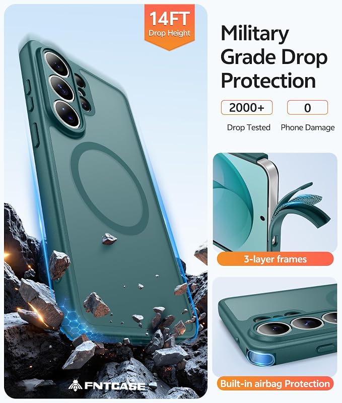 FNTCASE for Samsung Galaxy S26 Ultra Case, Compatible with Magsafe | Screen Protector, Full Camera Protection, Translucent Matte, 14FT Military Grade Drop Proof, Protective Phone Cover - Image 5
