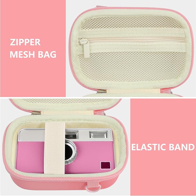 Leayjeen Hard EVA Case for KODAK EKTAR H35 H35N Film Camera - Pink | Compatible with KODAK Ultra F9/M35/M38/RETO/Paper Shoot 35mm Camera, EVA Hard Shell, Fits Film Rolls (Case Only) - Image 5