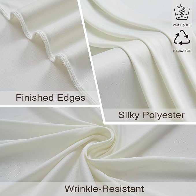 50ftx10ft Wrinkle Free Ivory Backdrop Curtains for Parties, 10 Panels 5x10ft Silky Polyester Photo Backdrop Drapes Back Drop Cloth Drapery for Wedding Birthday Photography Background - Image 2