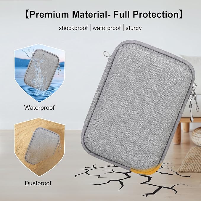 Elonbo Carrying Case for KODAK Mini 2 Retro 2x3 Portable Photo Printer | Bluetooth Smartphone Instant Color Printer Hard Travel Protective Bag, Mesh Pocket fits Cartridge Photo Paper Sheets, Grey - Image 5
