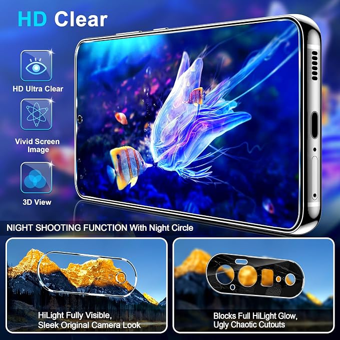letosan 3 Pack for Google Pixel 11 Pro XL Screen Protector Tempered Glass + 3 Pack Camera Lens Protector, Military Grade Shatterproof, 9H Hardness, Fingerprint Unlock,Case Friendly 6.8 Inch - Image 4