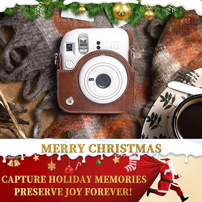 CAIYOULE Camera Case for Fujifilm Instax Mini 12 Instant Film Camera | Protective Camera Case, Camera Crossbody Bag for Fuji Mini 12 with Photo Album, Adjustable Shoulder Strap, Brown - Image 2