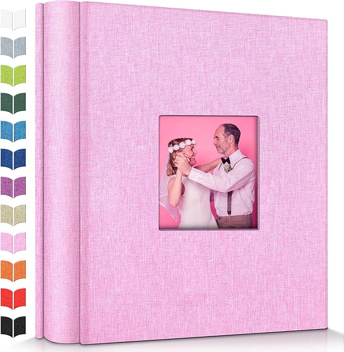 Artfeel Photo Album 4x6 with 600 Pockets,Slip-in Picture Albums,Linen Cover Memory Book with Front Window,White Page Vertical Photo Book for Wedding,Family,Anniversare,Baby,Vacation by Artfeel