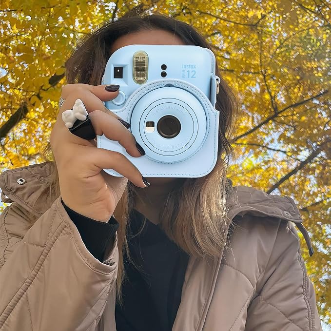 CAIYOULE Camera Case for Fujifilm Instax Mini 12 Instant Film Camera | Protective Camera Case, Camera Crossbody Bag for Fuji Mini 12 with Photo Album, Adjustable Shoulder Strap, Pastel Blue - Image 8