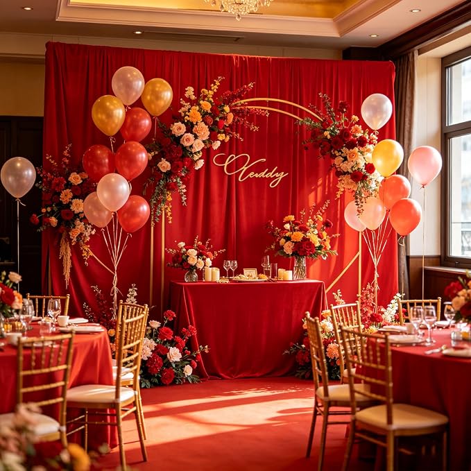 Red Photography Backdrop for Photoshoot, 10x10 Ft Polyester Photo Backdrop Curtains, Red Backdrops Screen for Photo Studio, Video, Content Creators, Birthday Parties Background - Image 4