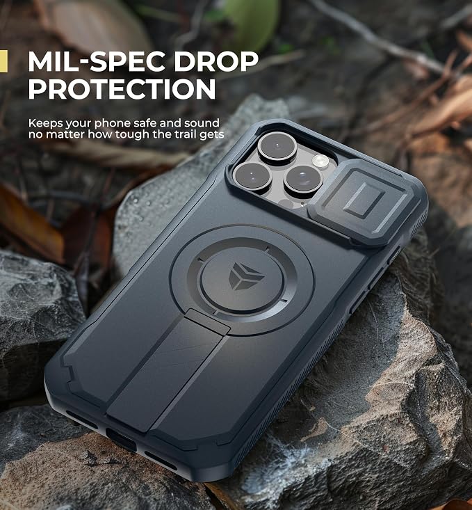 Dexnor for iPhone 16 Pro Max Case with Slide Camera Cover & Adjustable Kickstand, Magnetic Rugged Shockproof Bumper Cases Heavy-Duty Magnetic Protective Cover,Navy Blue - Image 6