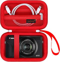 Canboc Camera Case for Canon PowerShot G7 X Mark III/ G7X Mark II, Red | For SX740/ SX730/ G7X3 Carrying Camera Bag, Zipper Mesh Pocket fits USB Cable, Batteries by Canboc
