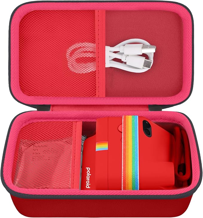 khanka Travel Case for Polaroid Go Generation 3 Mini Instant Camera/Polaroid Go Generation 2 (9147/9096/9098/9097),Case Only（Red） - Image 2